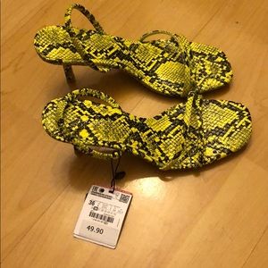 Zara Neon Green Snakeskin Heel